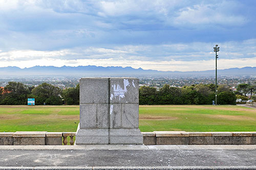 The plinth on Madiba Circle (previously, the statue of Cecil John Rhodes)